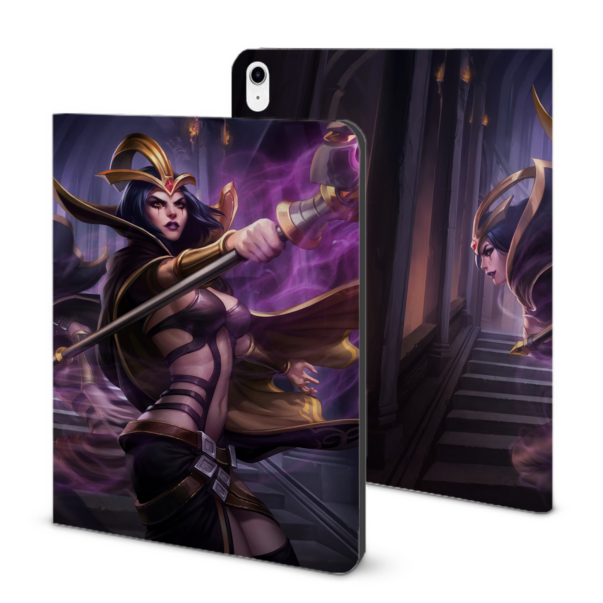 （画像用） リーグ・オブ・レジェンド League of Legends LOL IPad ケース ブック型 PUレザー TPU 耐衝撃 軽量 薄型 ペン収納なし 全面保護 IPad 各モデル対応